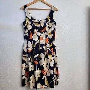 NWOT Nine & Co Tropical Floral Fit & Flare Flattering A-line Dress w/ Pockets: 8